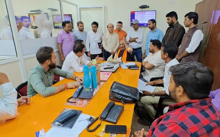 भाजपा प्रदेश चुनाव प्रभारी डॉ. विनय सहस्त्रबुद्धे ने किया प्रदेश मीडिया विभाग का निरीक्षण