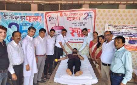 जैन सोशल ग्रूप महानगर द्वारा रक्तदान शिविर का आयोजन