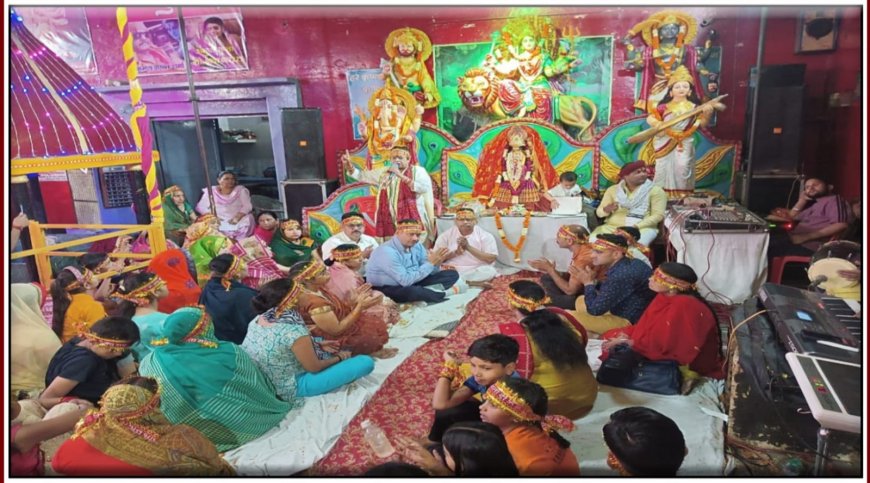 काली माता मंदिर पर नवरात्रि के अवसर पर फलाहार एवं भजन संध्या