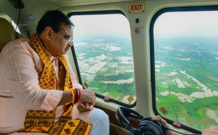 मुख्यमंत्री ने अतिवृष्टि और जलभराव प्रभावित क्षेत्रों का हवाई सर्वेक्षण किया