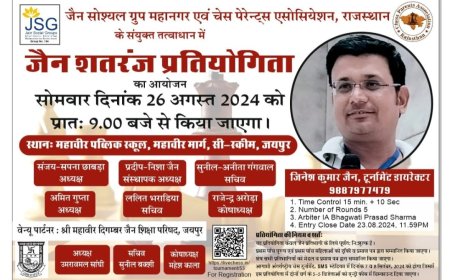 राष्ट्रीय खेल दिवस के अवसर पर आज खेलेगा जैन समाज शतरंज 