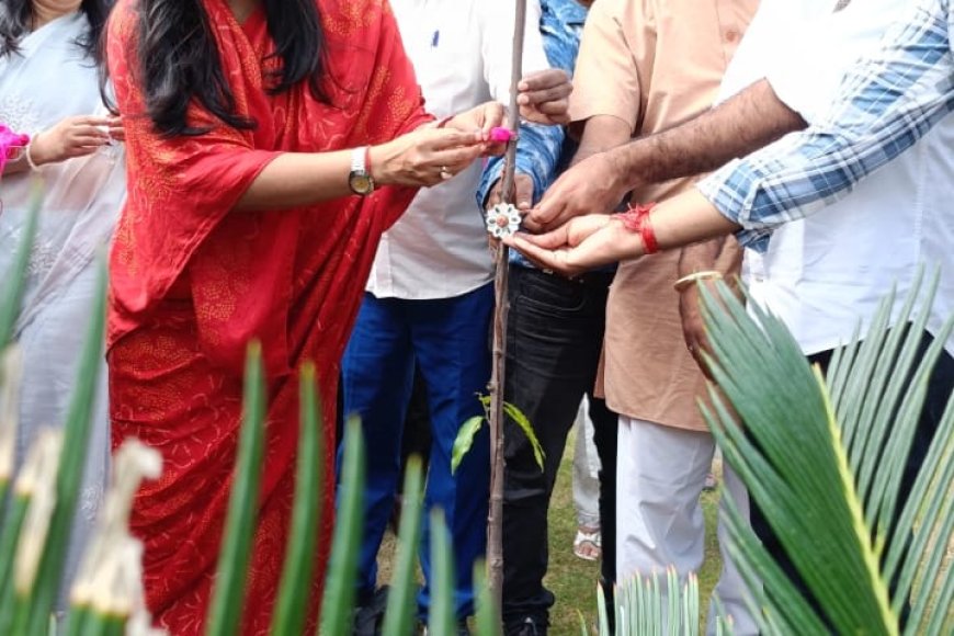 स्वच्छता योद्वाओं और वृक्षों को महापौर ने बांधी राखी