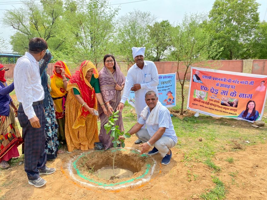 जिला प्रमुख ने भी पौधारोपण कर दिया पर्यावरण संरक्षण का संदेश