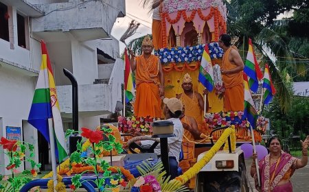 शोभायात्रा: भगवान वासुपूज्य के जयकारो से गूंज उठा मंदारगिरी सिद्ध क्षेत्र