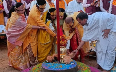 पंचमेरु नन्दीश्वर जिनबिम्ब पंचकल्याणक प्रतिष्ठा महोत्सव का ध्वजारोहण के साथ आगाज