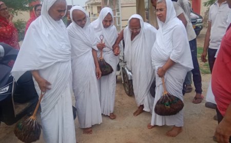 आर्यिका विशुद्ध मति माताजी का सुनारा में मंगल प्रवेश