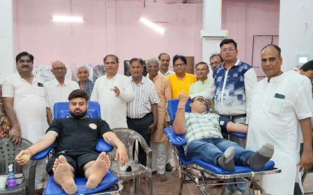 रक्तदान शिविर में 103 यूनिट रक्त एकत्रित 450 लोगो ने लिया चिकित्सा शिविर का लाभ