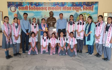 जिला स्तरीय योगा खेलकूद प्रतियोगिता में मॉडल स्कूल निवाई का दबदबा