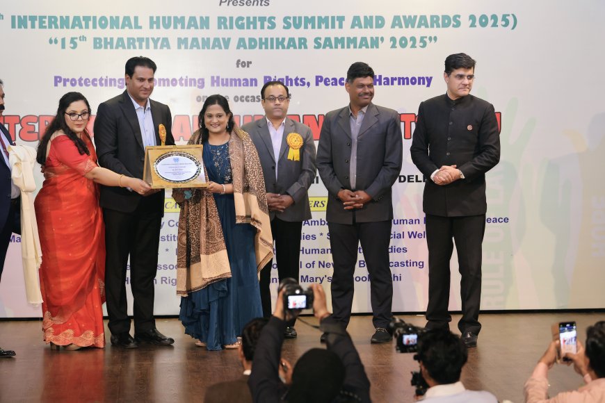 डॉ. कृति भारती को इंटरनेशनल विमेन ऑफ करेज अवॉर्ड 2025 से नवाजा