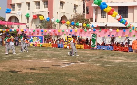 वार्षिक खेल दिवस के अवसर पर बच्चों ने उत्साहपूर्वक भाग लिया