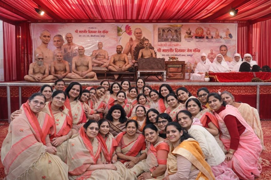 आचार्य श्री सुंदर सागर जी महाराज ससंघ का वैशाली नगर जैन मंदिर में मंगल प्रवेश