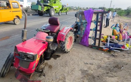 निवाई से कौथून बालाजी मंदिर जा रहे ट्रेक्टर-ट्राली को ट्रोले ने मारी टक्कर