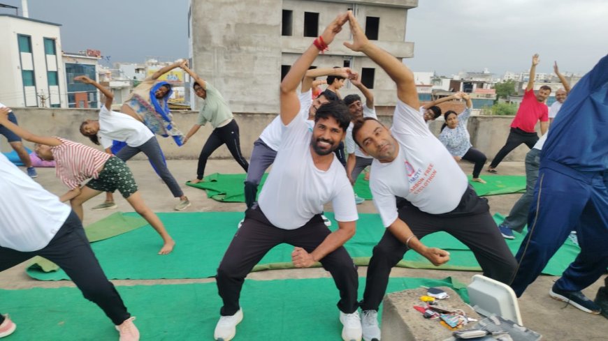 भाजपा करणी विहार मण्डल धावास  और 'द वेलनेस पॉइंट 3' ने उत्साह के साथ मनाया विश्व योग दिवस*