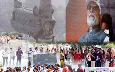 आमजन ने देखा भारतीय वायुसेना के लड़ाकू, हेलीकॉप्टर  का हवाई प्रदर्शन