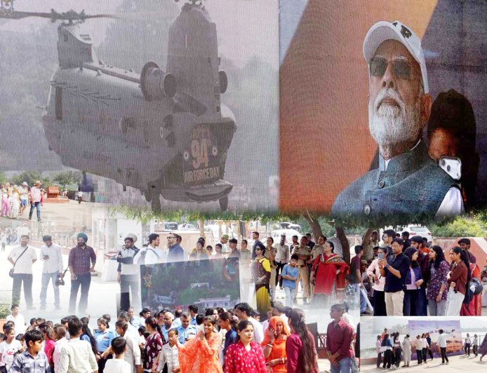 आमजन ने देखा भारतीय वायुसेना के लड़ाकू, हेलीकॉप्टर  का हवाई प्रदर्शन